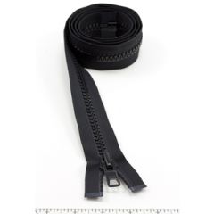 Buy YKK Vislon #10 Separating Zipper AutoLok Double Pull Plastic Slider  VFUVOL 107TX 60 inch Black