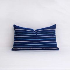 Indoor/Outdoor Sunbrella Viento Nautical - 20x12 Horizontal Stripes Throw Pillow