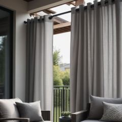 Sunbrella Indoor/Outdoor Curtain Panel with Grommets - Canvas Granite