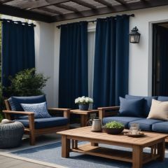 Sunbrella Indoor/Outdoor Curtain Panel with Tab Top - Spectrum Indigo