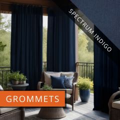 Sunbrella Indoor/Outdoor Curtain Panel with Grommets - Spectrum Indigo