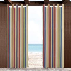 Sunbrella Indoor/Outdoor Curtain Panel with Tab Top - Castanet Beach