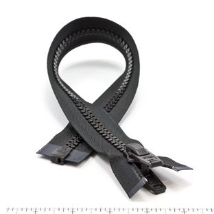 120 Vislon Zipper - YKK #10 Molded Extra-Heavy Separating - Metal Pull -  580 Black (1 Zipper/Pack)