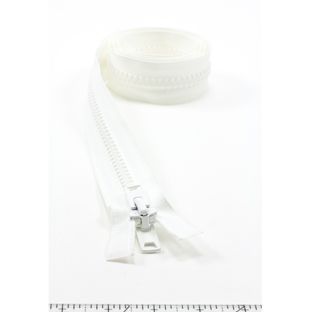YKK® #10 White Separating Molded Tooth Zipper (Delrin® Single Pull Slider)