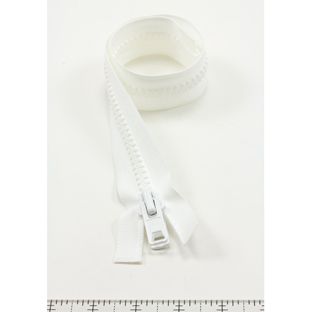 YKK® #10 White Separating Molded Tooth Zipper (Delrin® Single Pull Slider)