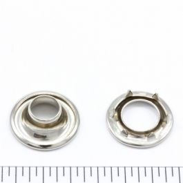 Buy DOT Rolled Rim Grommet with Spur Washer #0 Brass Nickel Plated 9/32 ...