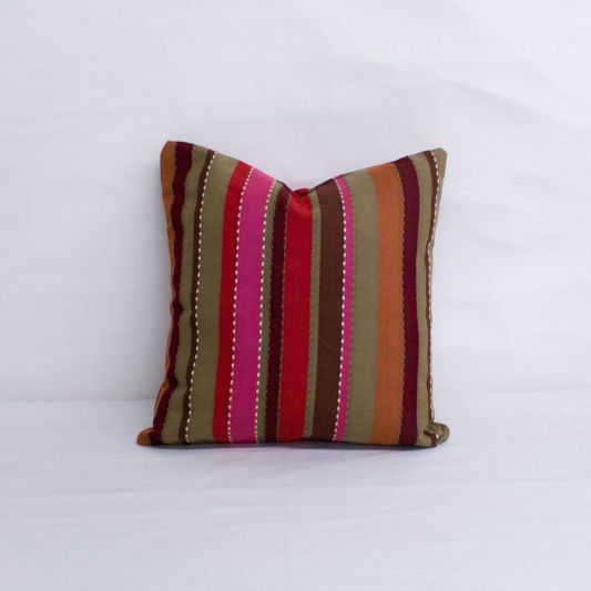 Buy Indoor Outdoor Sunbrella Corral Sedona 15x15 Vertical Stripes Throw Pillow